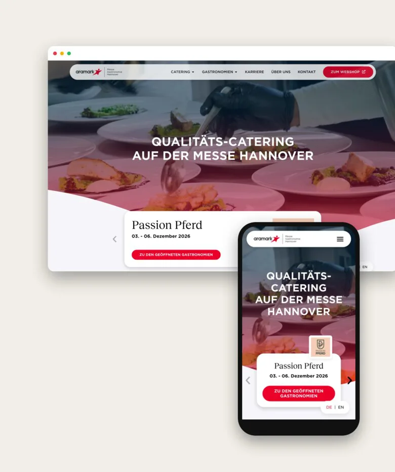 Aramark: Website für die Messegastronomie