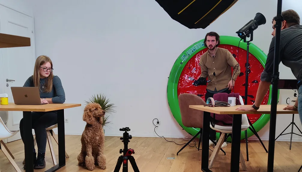 Kameraaufbau am Set des Josera-Casefilms