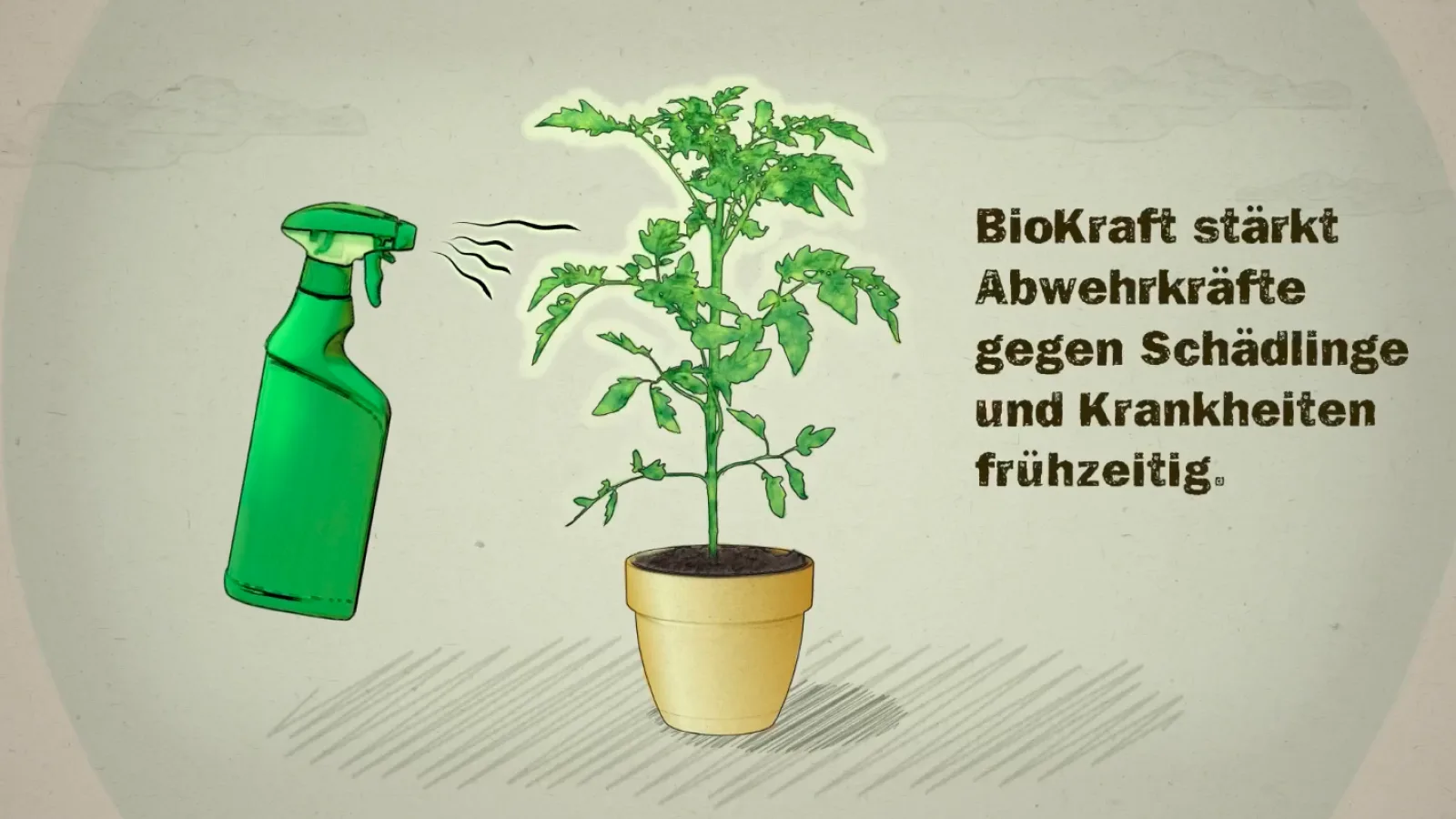 Standbild aus dem animierten Werbespot für Neudorff BioKraft